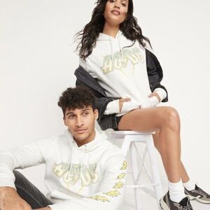 AC/DC Rock Music Gender-Neutral White Pullover Hoodie Men’s Women’s Sweatshirt